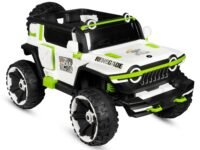Norman Jr Battery Operated 4x4 ATV Runs on Garden & Sand Surface |Jeep Toy with Remote+Steering+RGB Light+Mp3 USB Music | Rechargeable Car for Kids to Drive 3to12 Years | XXXLarge Bumper- Green&White