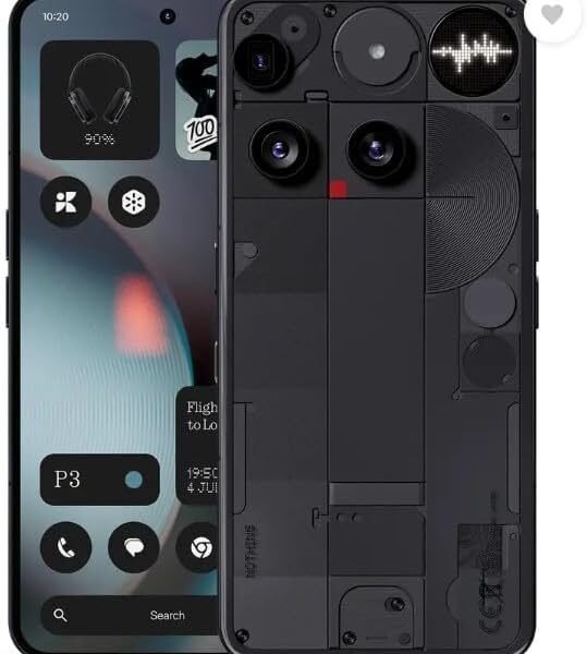 Nothing Phone (3) Smartphone | Unlocked Android Phones 16+512GB | AI Mobile Phones | Advanced 50MP Camera OS 3.5 | Durable Design | 6.77" AMOLED Display| in Version | Cell Phone IP68 Black