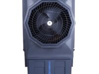 Novamax Rambo 100 Litres Powerful Air Cooler| 100% Copper Heavy-Duty Motor| 20-Inch Large Aero Fan Upto 125ft Air Throw| High-Density Honeycomb Pads| 3 Speed Settings| Inverter Compatible| Grey