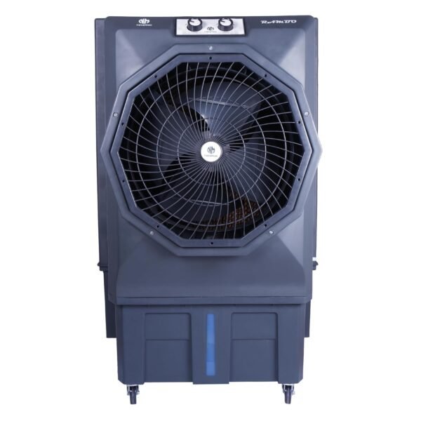 Novamax Rambo 100 Litres Powerful Air Cooler| 100% Copper Heavy-Duty Motor| 20-Inch Large Aero Fan Upto 125ft Air Throw| High-Density Honeycomb Pads| 3 Speed Settings| Inverter Compatible| Grey
