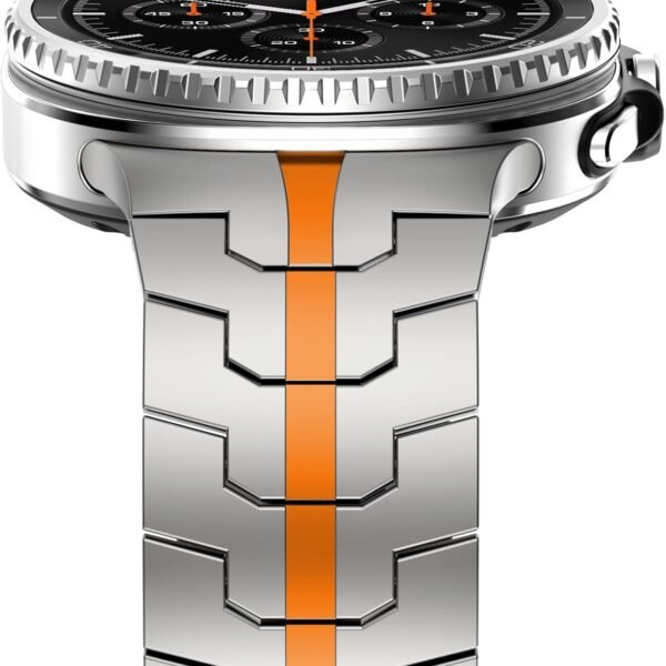 OBOE Stainless Steel Strap for Samsung Galaxy Watch 8 40mm 44mm,Titanium
