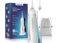 ORACURA® Smart PLUS Water Flosser® OC200 LITE White with 2 Nozzle tips | Portable & Rechargeable | Custom 8 Water Pressure Settings | 200ml Water Tank Capacity | IPX7 Waterproof | 365 Days Warranty