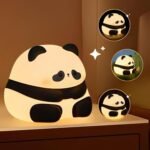 One94Store Baby Panda Night Light – Soft Silicone Touch Lamp, Rechargeable LED Bedside Light for Kids & Toddlers, Romantic Decor & Valentine Gift