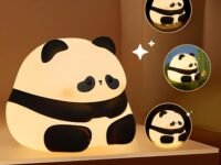 One94Store Baby Panda Night Light – Soft Silicone Touch Lamp, Rechargeable LED Bedside Light for Kids & Toddlers, Romantic Decor & Valentine Gift