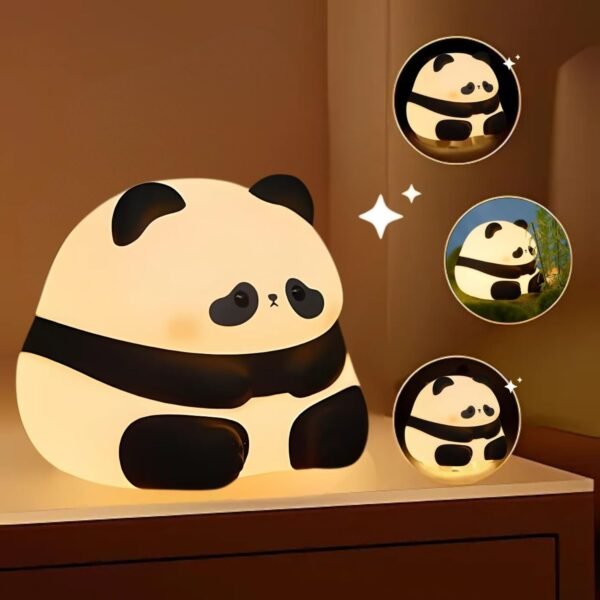 One94Store Baby Panda Night Light – Soft Silicone Touch Lamp, Rechargeable LED Bedside Light for Kids & Toddlers, Romantic Decor & Valentine Gift