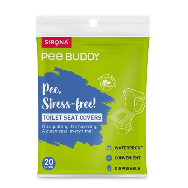 PEE BUDDY Disposable Toilet Seat Covers - 20 Sheets | No Direct Contact with Unhygienic Seats | Easy To Dispose | Nature Friendly | Must Have for Women and Men
