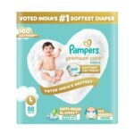 Pampers Premium Care Pant Style Baby Diapers L 88 Count | No Marks Design | Voted India’s #1 Softest Diaper | All in 1 diaper with 360 Cottony Softness