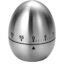 Parssufy New Mechanical Egg Shape Kitchen Timer Stainless Steel Machinery Count Down Reminder Alarm Clock with 60 Minutes for Cooking （Silver，Egg Shape）