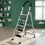 Plantex Ladder for Home 5 Steps/Foldable Ladder with Anti-Skid Wide Steps (30L x 20W cm)/Strong D-Shape Pipe with X-Support for More Stability/5 Year Warranty(Apex-White)