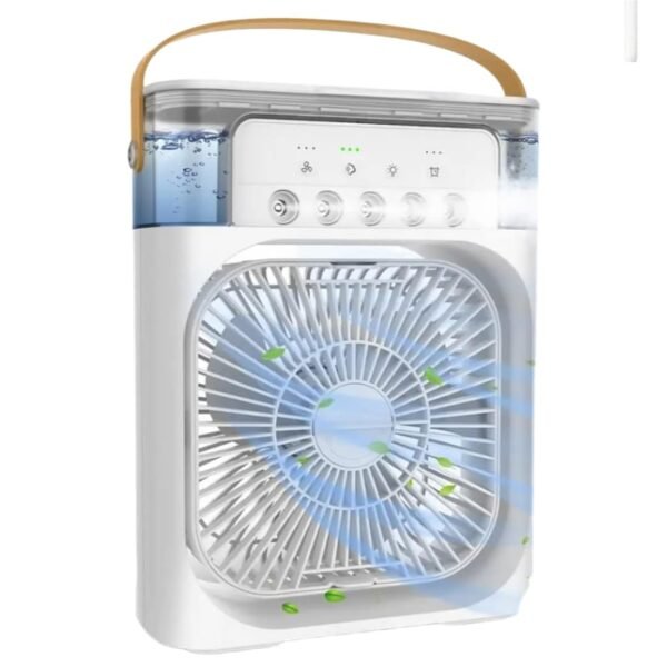 Portable Mini Fan Air Cooler Room Cooling Wind Speeds Spray Modes Timer Compact AC Home Office Dorm Travel Timer Speeds Office Home Dorm Travel Water Tank (Pack of 1 Pcs)