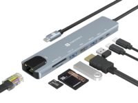 Portronics Mport 8 USB-C USB Hub/Docking Station(8-in-1) with 4K 30Hz HDMI, 100 Mbps Ethernet, USB 3.0, microSD/SD Card Reader, Type-C Data, PD Charging, USB 2.0, Type-C Plug for Laptop, Mac, PC