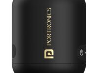 Portronics SoundDrum 1 12W TWS Portable Bluetooth Speaker with Powerful Bass, Bluetooth 5.3V, 360° Surround Sound, USB Drive in, Type C Fast Charging(Black)