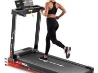 PowerMax Fitness TDM-95 4HP BLDC Motorized Treadmill for Home Use | 1.0-10 km/h Speed | 2-Level Manual Incline | Running Surface 950 x 385mm | LED Display | 12 Programs | Shock Absorption System