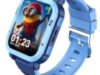 PunnkFunnk Musk Safeguard 5G/4G Kids Smart Watch with SIM Calling, GPS Tracker, Video Call, SOS Alerts, Face Unlock, Games, IP67, 800mAh Battery, Voice Chat, Maps(Blue)