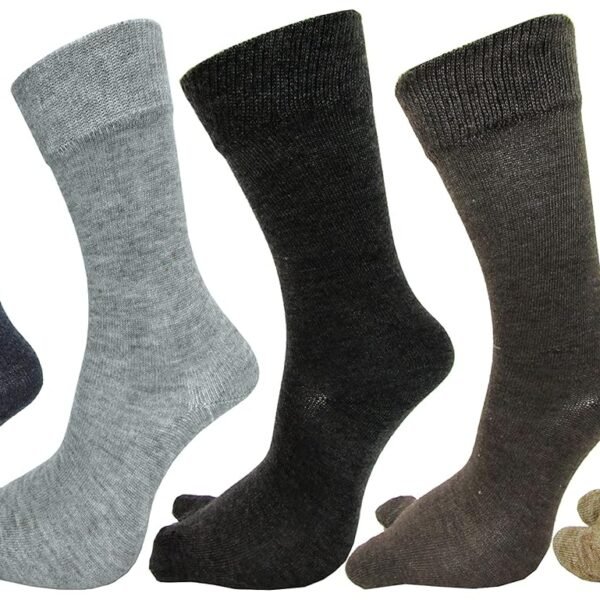 RC. ROYAL CLASS Women Warm Calf Length Thumb Woolen Multicolored Socks, Combo Pack of 5