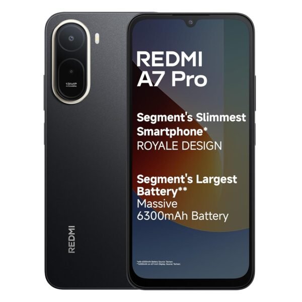 REDMI A7 Pro 4G (Black, 4GB RAM, 64GB Storage) | Segment's Slimmest Smartphone | Segment's Largest 6300mAh Battery | Segment's Largest 17.53cm and Smoothest 120Hz Display | Charger in the Box | Segment's Slimmest Smartphone, 6300mAh Battery, 17.53cm Display, 120Hz Display, Charger in the Box