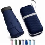 REXERA UV Travel Mini Folding Ultra Compact pastel Umbrella with Hard Case, Manual Open 6 Ribs Lightweight Premium Portable, Windproof Small Sun & Rain Pocket Umbrella for Men and Women- Use in Rain & Summer