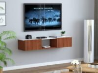 Redwud Darcy Engineered Wooden TV Entertainment Unit | TV Wall Unit | TV Stand | TV Cabinet for Living Room (Walnut White) Matte Finish - Ideal for Upto 60" (D.I.Y)