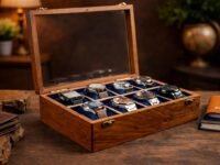 Royal Craft Expertise Mens Watch Box,Watch Display Case,Indian Rosewood Watch Box Case Organizer For Men,Velvet Lining Glass Lid,Solid Gift For Him,Made For Special Occasions|Heavy And Solid Wood