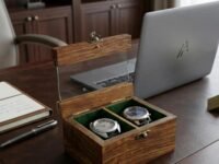 Royal Craft Expertise Mens watch box, Watch display case, Indian Rosewood watch box case organizer for men, Velvet lining glass lid, Solid Gift for Him, Made for Special Occasions