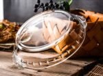Rudra Villa Glass Pie Plate Round Glass Pie Pan with Handles Shallow Pie Baking Dish for Apple Pie Pumpkin Pie and Quiche (700ml, pack of 3)