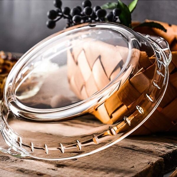 Rudra Villa Glass Pie Plate Round Glass Pie Pan with Handles Shallow Pie Baking Dish for Apple Pie Pumpkin Pie and Quiche (700ml, pack of 3)