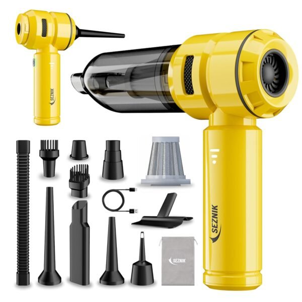 SEZNIK Vacuum Cleaner for Home Use | Car Use | 4 in 1 Cordless Vacuum Cleaner & Blower | Rechargeable 6000mAh | 3 Speed Suction Upto 15000PA | BLDC Motor | Clean Sofa, Curtains, More | 1 Year Warranty | Rechargeable 6000mAh | 3 Speed Suction Upto 18000PA | BLDC Motor | Clean Sofa, Curtains, More | Gift for Dad | 1 Yr Warranty