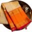 SGF11 Women's Kanjivaram Soft Lichi Silk Saree With Blouse Piece (Cream Orange)