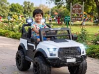 SHAKYA WORLD POBO Battery Operated Jeep for Kids Ride on with Music & Light Electric Car Jeep, White