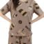 SMOWKLY Women Korean Shorts Pajama Set |Summer Night Top & Shorts Dress |Cotton Blend Nightwear Set Top & Shorts Sleepwear Lounge Wear Soft Comfortable Night Suit Ladies | Co-Ord Home Wear Set