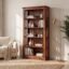 SONA ART & CRAFTS Fanti Book Shelf Wooden | Multipurpose 5 Tier Open Bookshelf for Home & Library | Storage Cabinet for Living Room | Crockery Cabinet for Home, Kitchen | Natural Finish