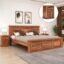 SONA ART & CRAFTS Kuber Solid Sheesham Wood Bed Queen Size Without Storage (78x60) with 2 Bedside Table, Double Bed Queen Size Cot for Bedroom (Natural Finish)