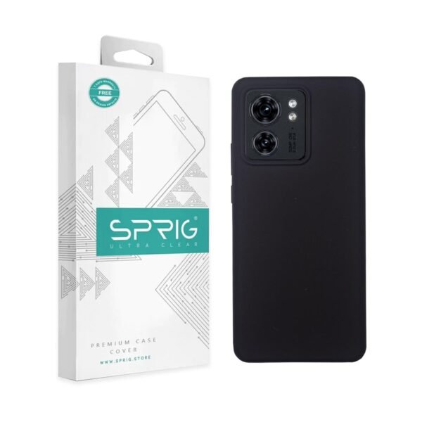 SPRIG Cases Compatible with Motorola Edge 40 Liquid Silicone Back Cover Premium Moto 5g Phone Case Drop Tested Shock Proof for Boys and Girls with Camera Protection (Black)