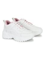 STANPHORD Women Chunky Lace-Up Sneakers | Synthetic Casual Walking Shoes | Anti-Slip Rubber Sole | Lightweight Cushioned | College Travel Daily Wear (TPRM 13007)
