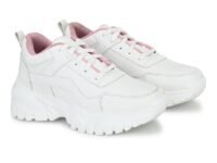STANPHORD Women Chunky Lace-Up Sneakers | Synthetic Casual Walking Shoes | Anti-Slip Rubber Sole | Lightweight Cushioned | College Travel Daily Wear (TPRM 13007)