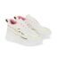 STANPHORD Women White Chunky Lace-Up Sneakers | Gold Metallic Accent | Lightweight Cushioned Insole | Daily Walking College Casual Wear (WTPRM 13009)