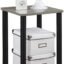 STAR WORK Engineered Wood Modern Simple Powder Coated Computer Study Writing Table Desk with 2 Hooks, Storage Bag Writing Desk Folding Desk for Small Spaces (ONE END Table, 1 Layer)