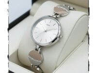 STYLEDOSE Women’s Elegant Silver-Tone Bangle Watch Women Analogue Wrist Watches for Women's & Girls&Ladies Diamond Studded Rosegold Stylish Bracelet Strap