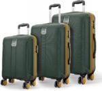Safari Thorium Neo 8 Wheels Set of 3 Trolley Bags, Hard Case Polycarbonate, 360º Wheeling Carry on & Check-in Luggage for Men & Women, Suitcase for Travel, Trolley Bags for Travel, Dusk Green