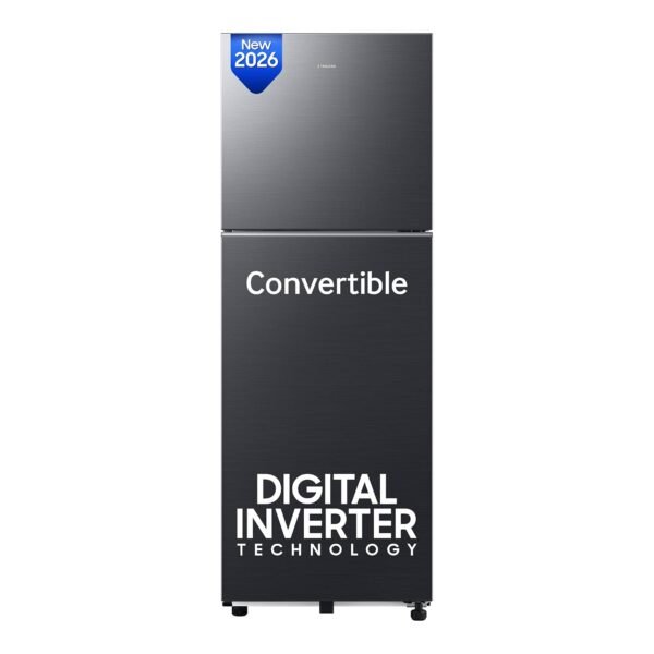 Samsung 236 L, 3 Star, Convertible, Digital Inverter Frost Free Double Door Refrigerator (RT40H28U3FHL, Black DOI, 2026 Model)