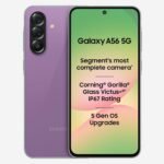 Samsung Galaxy A56 5G (Awesome Violet Glow, 8GB, 128GB) | Segment Most Complete Triple Camera | AI Editing | 4nm Processor | sAMOLED Display| Gorilla Glass Victus+| 5 Gen OS Upgrades