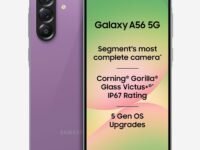 Samsung Galaxy A56 5G (Awesome Violet Glow, 8GB, 256GB) | Segment Most Complete Triple Camera | AI Editing | 4nm Processor | sAMOLED Display| Gorilla Glass Victus+| 5 Gen OS Upgrades