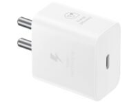 Samsung Original 25W USB Type-C Travel Adaptor Without Cable for Google Pixel, Xiaomi, Motorola, iPhone, Samsung Galaxy Tab S/A Series, Galaxy S10/M54/M55/A80/A90/S25/S24, White