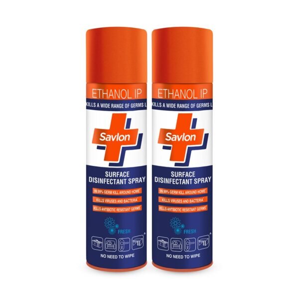 Savlon Surface Disinfectant Sanitizer Spray, 230ml Pack of 2, Germ Protection on Hard & Soft Surfaces, Kills 99.9% Odour Causing Molds