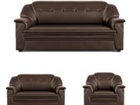 Sekar Lifestyle Polyurethane Series Leatherette 5- to 6-Person Sofa Set For Living Room (Brown, 3+2+1 Seater Large)