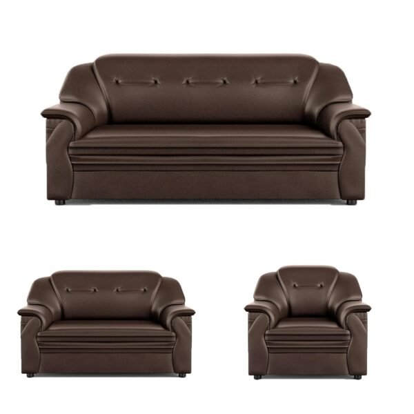 Sekar Lifestyle Polyurethane Series Leatherette 5- to 6-Person Sofa Set For Living Room (Brown, 3+2+1 Seater Large)