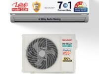 Sharp 0.95 Ton 3 star, New Star Rated,Split AC (4 Way Swing, 100% copper, Hi-Tech Inverter Compressor, 7in1 Convertible, Turbo cool, Dust filter) - AH-SI12V3B-GCN, White