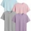 Sleepynuts Women Boyfriend Plain Round Neck Half Sleeve T-Shirt