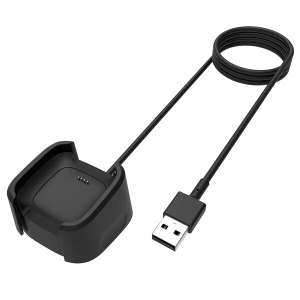 Sounce USB Charging Cable for Fitbit Versa Lite/Versa/Versa Special Edition, Replacement USB Charging Dock Station with 3.3ft Cable Cord for Versa Smartwatch (Black)