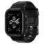 Spigen Case with Strap Band for Apple Watch Series 9/8/7 45mm, SE3/SE2/SE/6/5/4 44mm, Rugged Protection, Flexible(Rugged Armor Pro) - Black